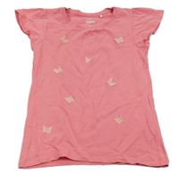 Růžové tričko s motýlky Topolino