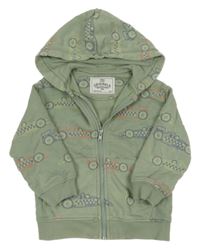 Khaki propínací mikina s formulemi a kapucí M&S