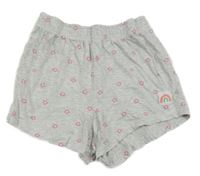 Šedé kraťasy s růžovými kvítky Primark