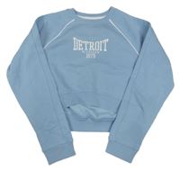 Světlemodrá crop mikina s nápisem Primark