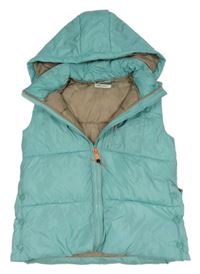 Světlemodrá šusťáková zateplená vesta s kapucí H&M