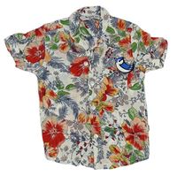 Smetanová květovaná lehká košile