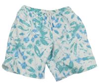 Bílo-modro-zelené batikované plážové kraťasy Primark