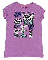 Levandulové tričko se vzorovaným nápisem Yd.