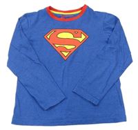 Modré melírované triko s logem Supermana
