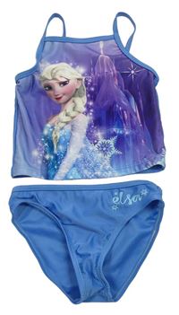 Modré dvoudílné plavky s Elsou Disney
