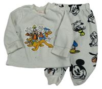 2set - Světlešedá fleecová mikina s Mickeym a kamarády + tepláky Primark