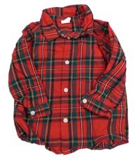 Červeno-zelená kostkovaná košile H&M