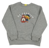 Šedá zateplená mikina s kachničkou 