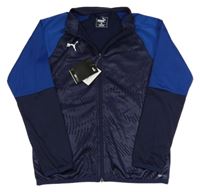 Nové - Tmavomodrá vzorovaná propínací sportovní mikina Puma