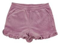 Růžové plyšové kraťasy s volánky Little kids
