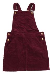 Mahagonové laclové manšestrové šaty H&M