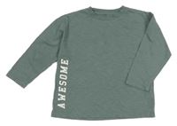 Šedozelené melírované triko s nápisem Next