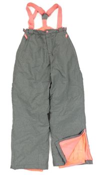 Šedo-neonově růžové šusťákové laclové oteplovačky Y.F.K.