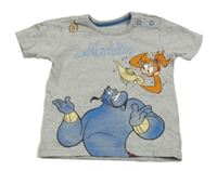 Šedé tričko s potiskem - Aladain George