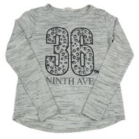Šedé melírované úpletové triko s číslem H&M