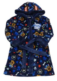Tmavomodrý plyšový župan s kapucí - Tlapková Patrola Primark