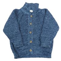 Modrý melírovaný propínací svetr Alana