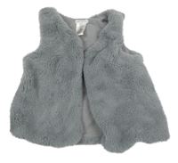 Šedá kožešinová podšitá vesta 