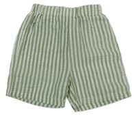 Zeleno-bílé pruhované kraťasy Shein
