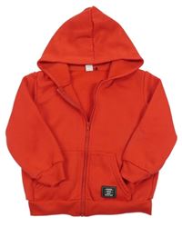 Červená propínací mikina s kapucí Shein