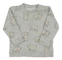 Šedá mikina s medvídky H&M