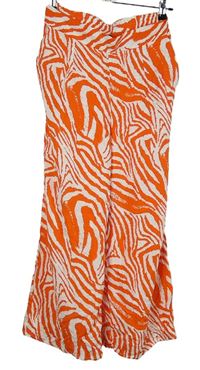 Dámské červeno-bílé vzorované culottes kalhoty Papaya 