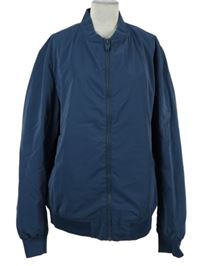 Pánský tmavomodrý šusťákový bomber Zara 