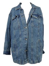 Dámská modrá riflová oversized bunda H&M