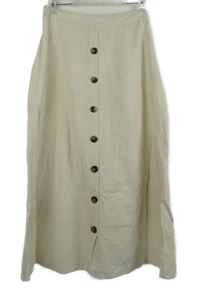 Dámská béžová lněná midi sukně De Facto 