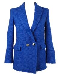 Dámský safírový melírovaný pletený blejzr MNG 