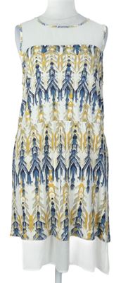 Dámské béžovo-modré vzorované šaty H&M