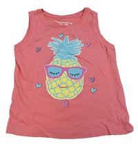 Růžový top s ananasem Primark