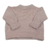 Světlerůžový chlupatý svetr so cute