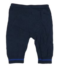 Tmavomodré pletené kalhoty s proužkem Nutmeg