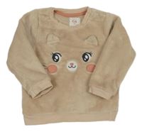 Béžová chlupatá mikina s kočkou C&A