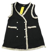 Nové - Černá tepláková vesta s proužkem Shein