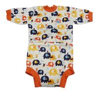 Bílo-červené neoprenové body se slony