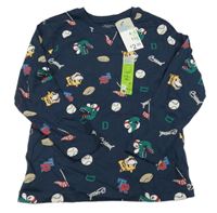 Nové - Tmavomodré triko s obrázky Primark