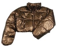 Měděná šusťáková zimní crop bunda New Look