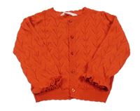 Červený perforovaný propínací svetr Primark