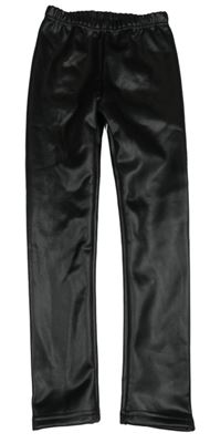 Černé lesklé teplé legíny