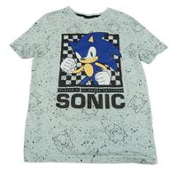 Světlemodré tričko se Sonicem s flíčky 