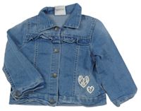 Modrá riflová bunda se srdíčky Topomini