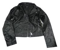 Černá koženková crop bunda Reserved