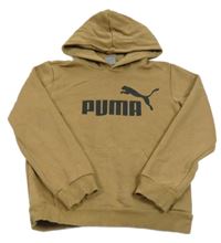 Béžová mikina s logem a kapucí Puma