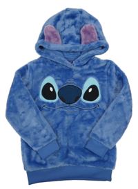 Modrá chlupatá mikina s Lilo&Stitch a kapucí 