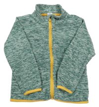 Zelená melírovaná fleece propínací mikina Kiki&Koko