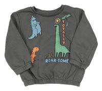 Šedá mikina s dinosaury Primark