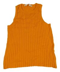 Oranžové žebrovaný pletený crop top H&M